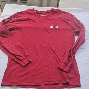 AC/DC Men's Crimson Long Sleeve Tee